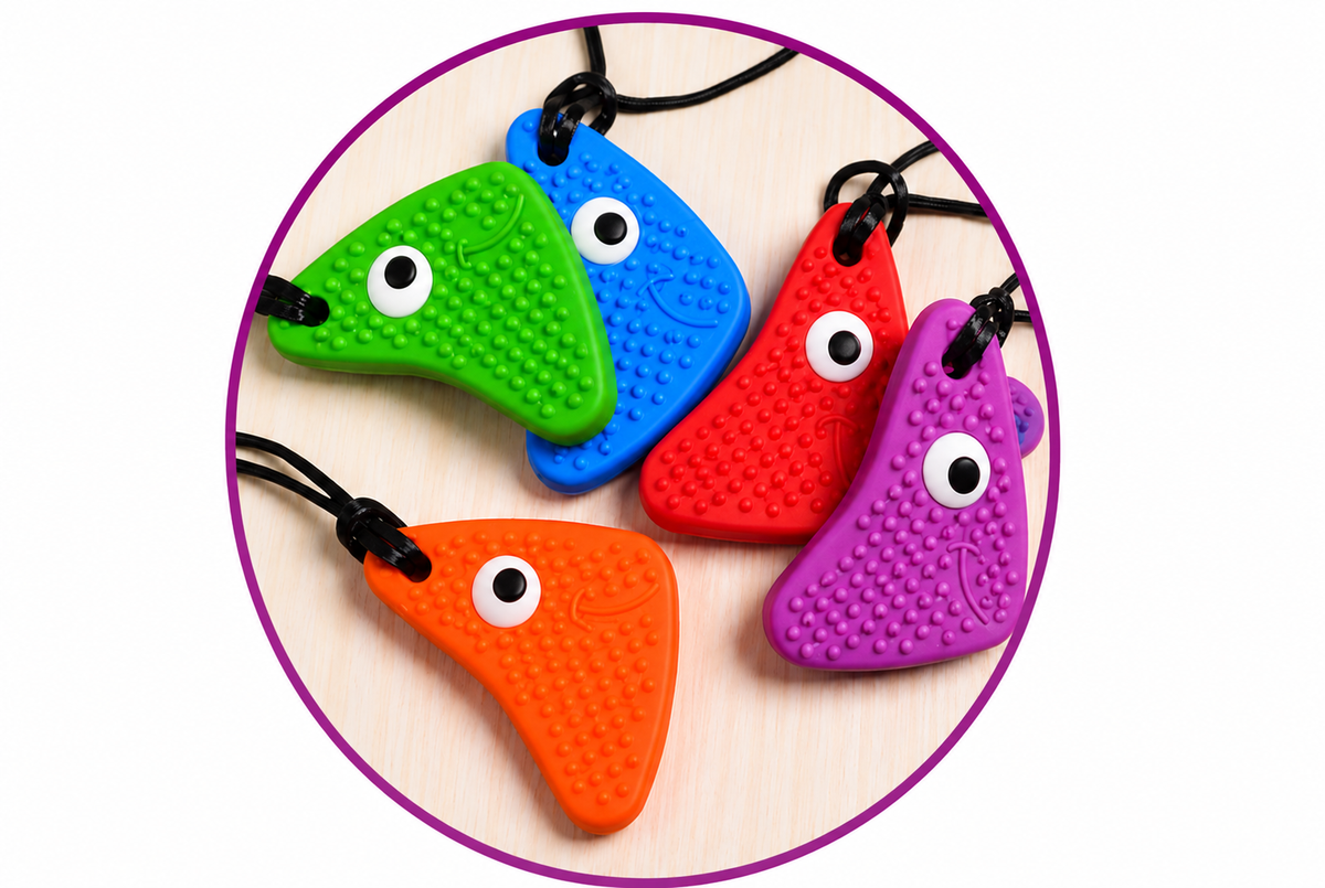 SanFred sensory chew necklaces in five colors